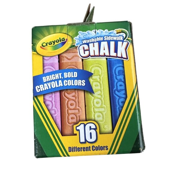 Crayola Washable Sidewalk Chalk Bright Bold Colors 16 Different Colors - Picture 1 of 5